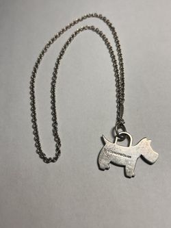 Tiffany & Co Sterling Silver Scottie Terrier Charm Pendant & Necklace