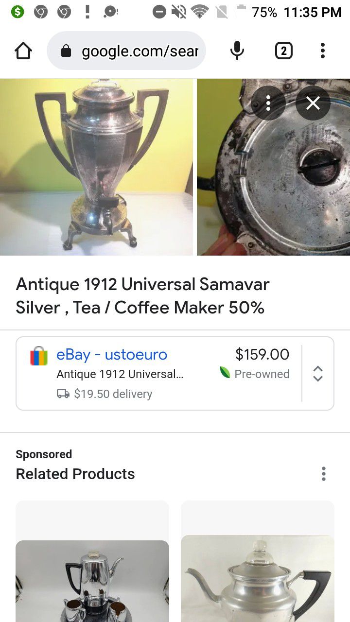 2 Antique Universal Tea Machines 