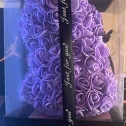 Purple Rose Teddy Bear Gift 