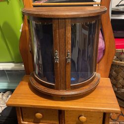 unique Hardware Antique Wooden Jewelry Box w/unique hardware