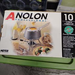 Meyer Anolon Professional 10 Piece Classic High Quality Fondue Set