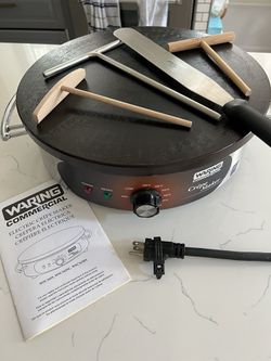 Waring WSC160X Crepe Maker w/ 16 Cast Iron Cook Surface & Adjustable  Thermostat