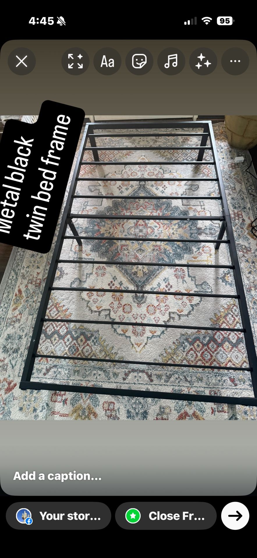 Black Twin Metal Bed Frame