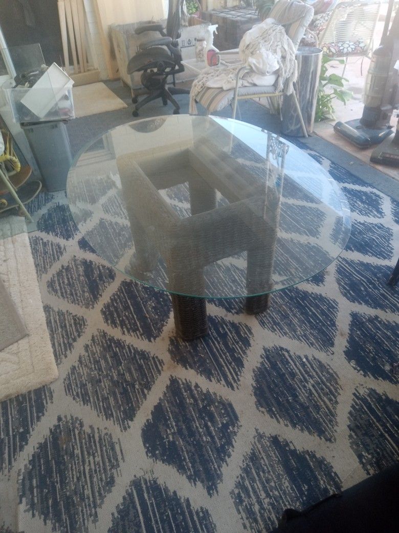 Oval Beveled Glass Table Top