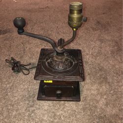 Antique Vintage Coffee Grinder Lamp