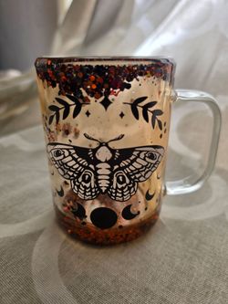 15oz Glass Glitter Snowglobe Tumbler