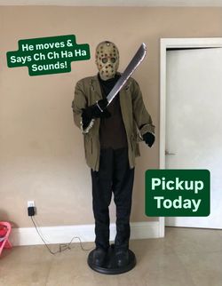 RARE 2008 Halloween 6.4ft Tall Jason Voorhees Animatronic LifeSize Prop Decoration Collectible