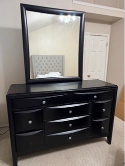 Dresser and mirror