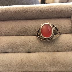 925 carnelian ring