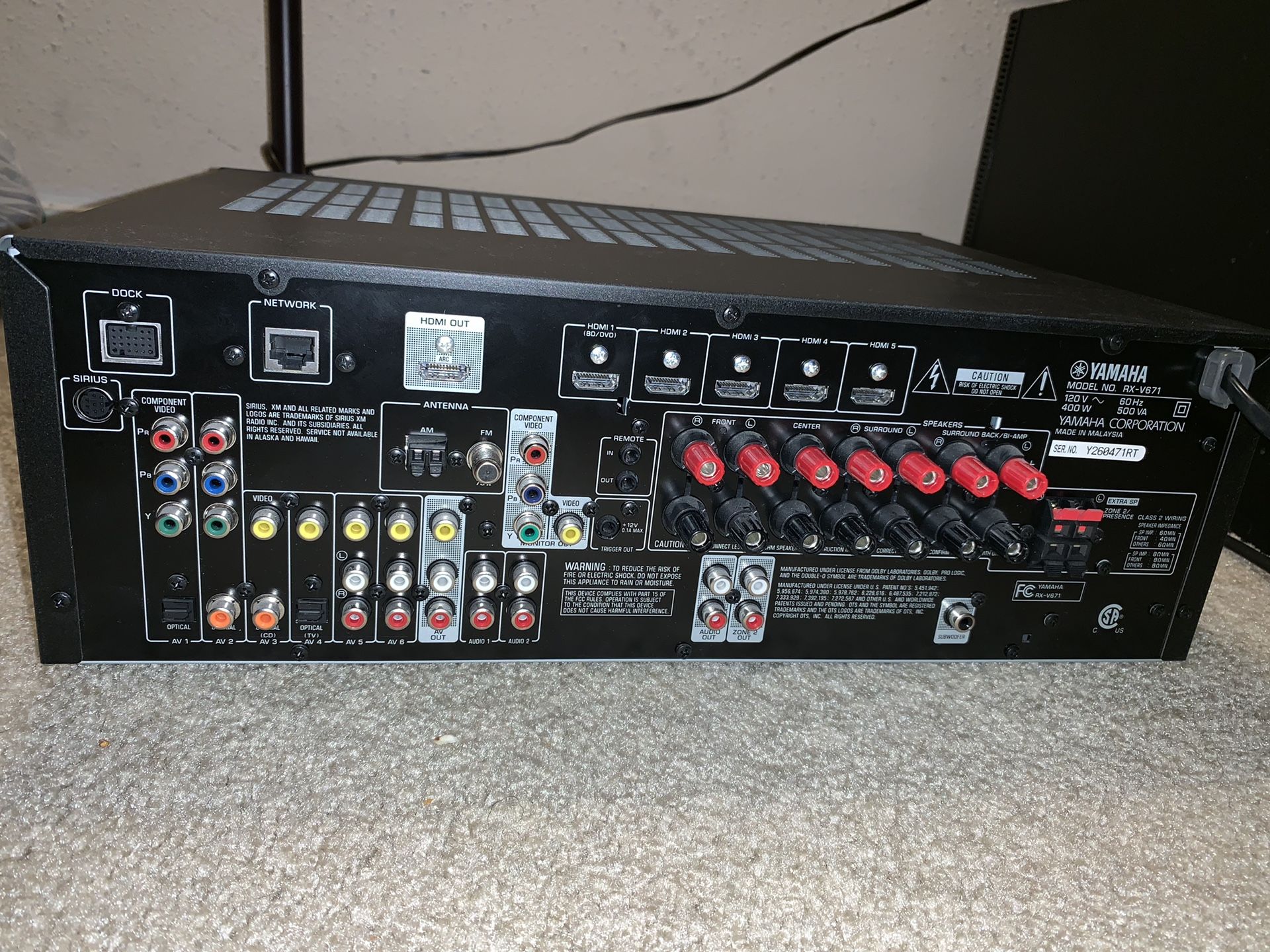 Yamaha RXV671 Natural Sound AV receiver for Sale in Orlando, FL OfferUp
