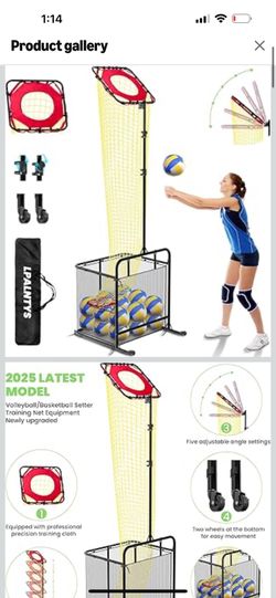 Volleyball Training Equipment, Volleyball Net System with Freely Height-Adjustable for Backyard, Volleyball Practice Net for Serving Setting Spiking, 
