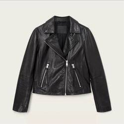 ALLSAINTS DALBY SLIM FIT LEATHER BIKER JACKET