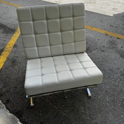 Modern Leather Black/White Office Chairs (3) 