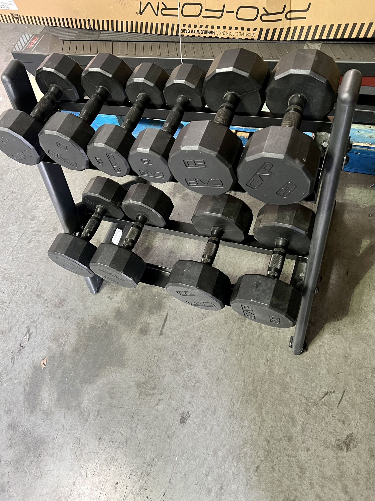 Cap Barbell Weights Dumbbells Set With Rack 200 Lbs