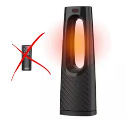 Lasko Bladeless 1500W 28 in. Black Indoor Electric Tower Forced Air Ceramic Space Heater with Tip Switch, 2-Speeds=A6-612