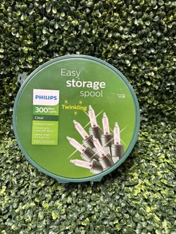 Philips Clear Mini Christmas Lights on Green Wire