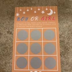 Gender Reveal Bingo Scratchers (For A Girl!!!)
