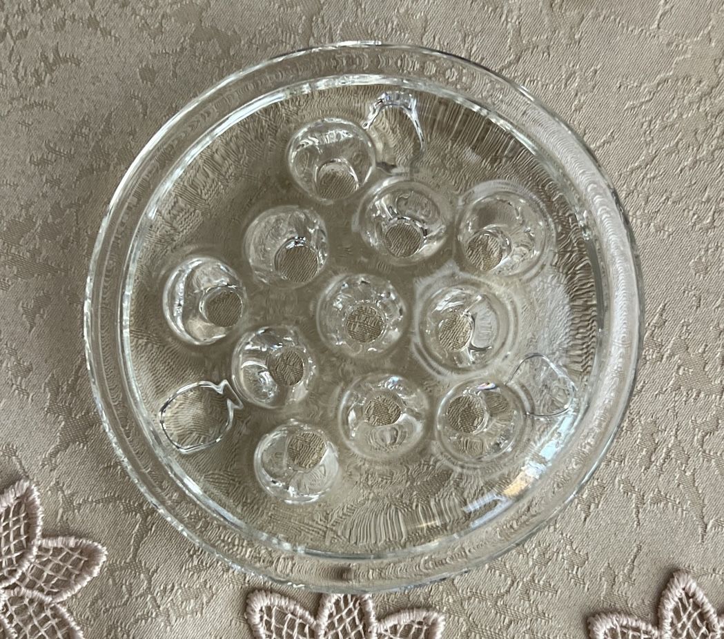 Vintage Clear Glass 3-1/2” Flower Frog Vase
