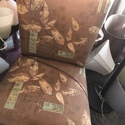 A Beautiful  Vanity  Chair Cover With  Fabric , Old Fashioned  , Vintage  With A Nice Pillow 