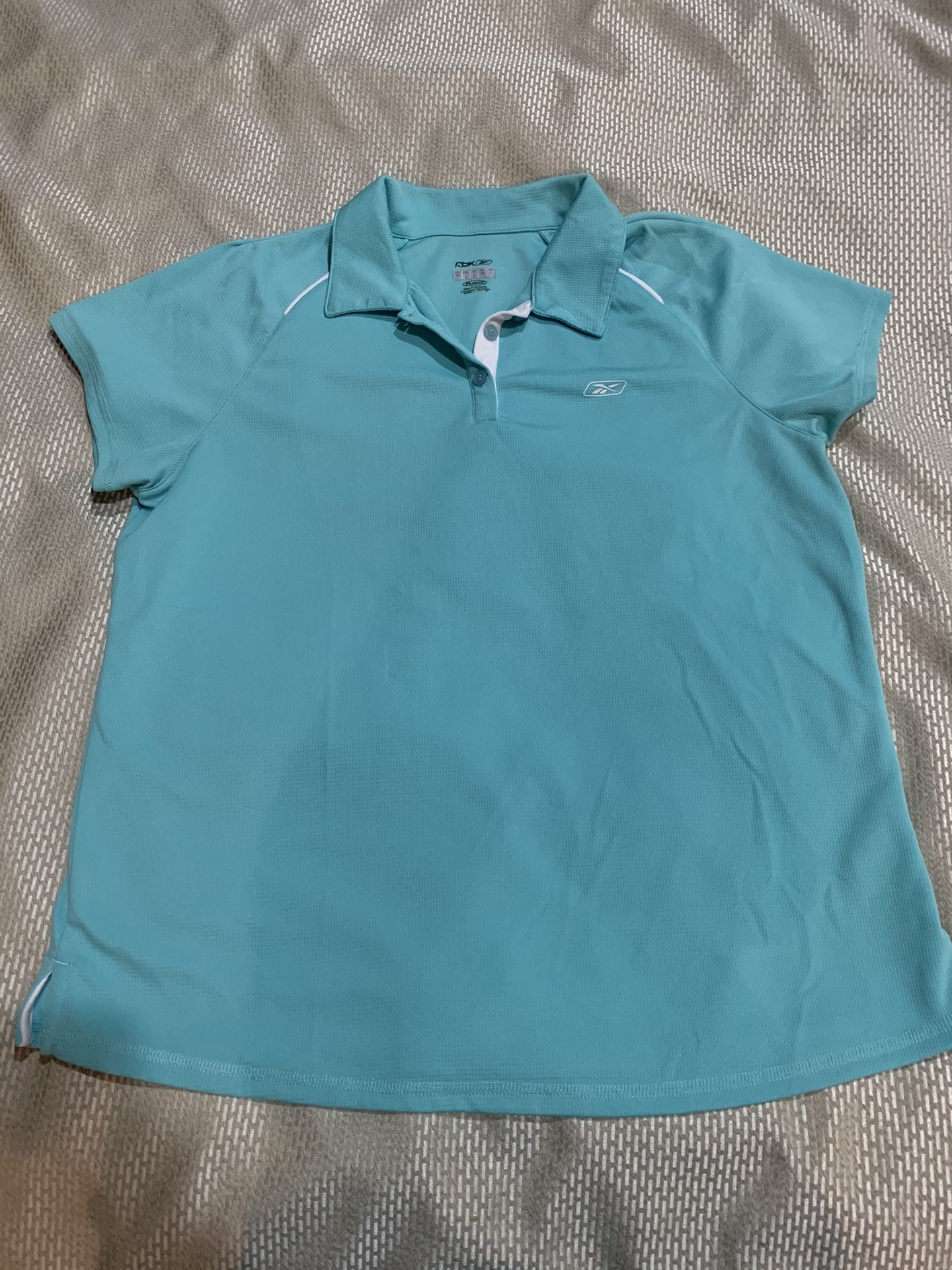 Rbk polo shirt women’s Reebok teal size large like new