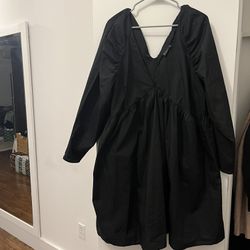 ASOS Black Deep V-Neck Mini Dress, US 18
