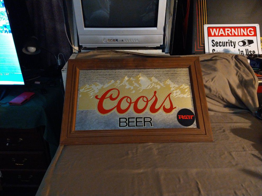 ***Vintage Coors Beer Mirror With Frame*** 