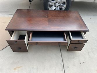 60” Dark Wood 4 Drawer Home Office Desk 