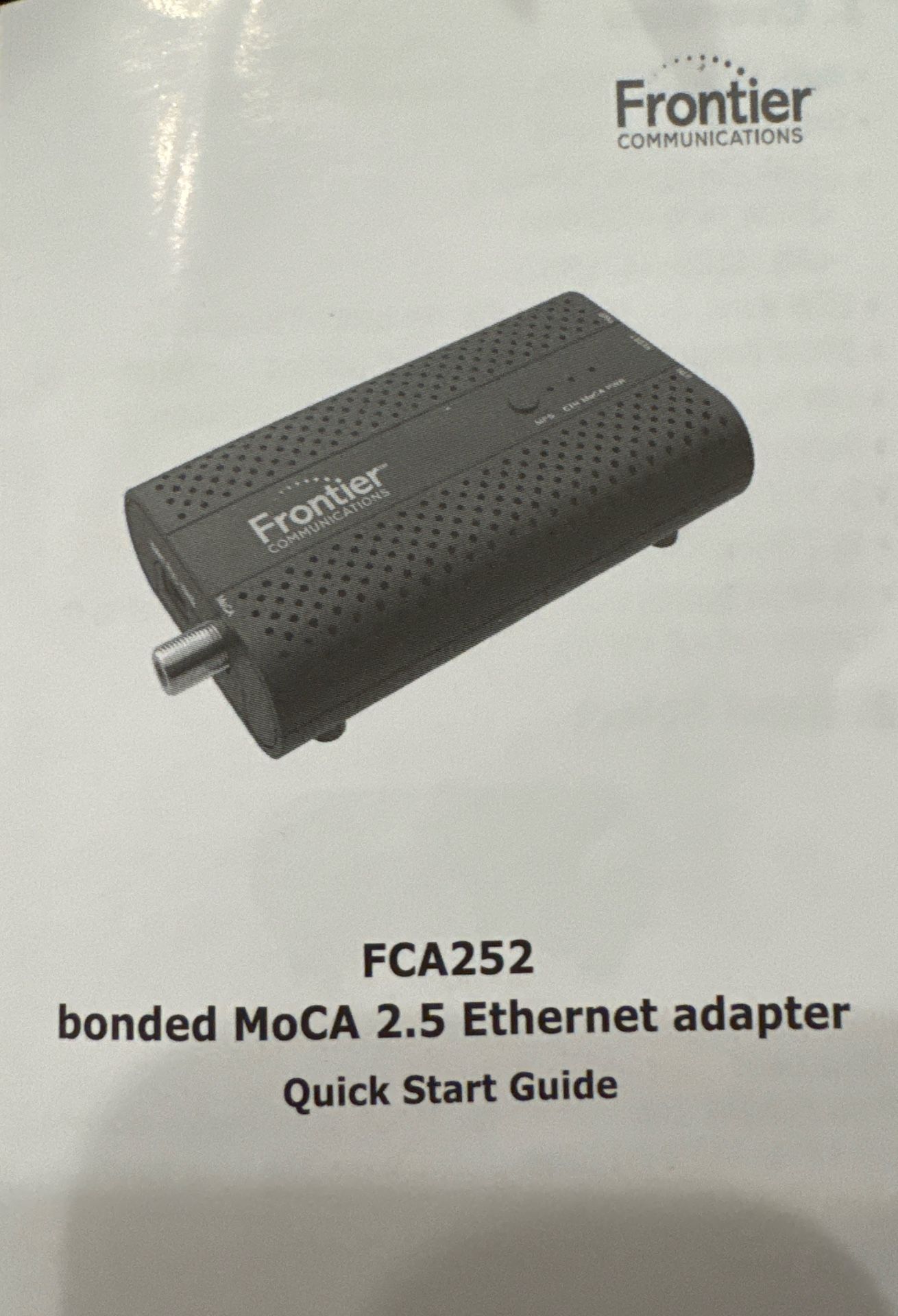 Frontier FCA252 MoCA 2.5 Ethernet Adapter Pair – Open Box Like New