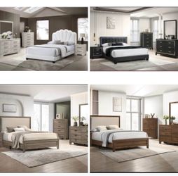 4- Pc Bedroom set Dresser,Mirror  Nightstand (1) Queen size bed frame  Not including Mattress and Box Sp