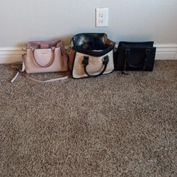 Guess Pink Purse And Two other Purses