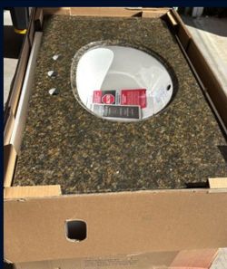 New in box bathroom vanity and bottom cabinet