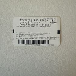 Sea World Howl - O - Scream Ticket