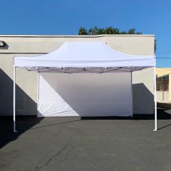 New in box $160 Heavy-Duty Canopy 10x15 FT with (1) Sidewall, Ez Popup Outdoor Party Tent (2 colors)