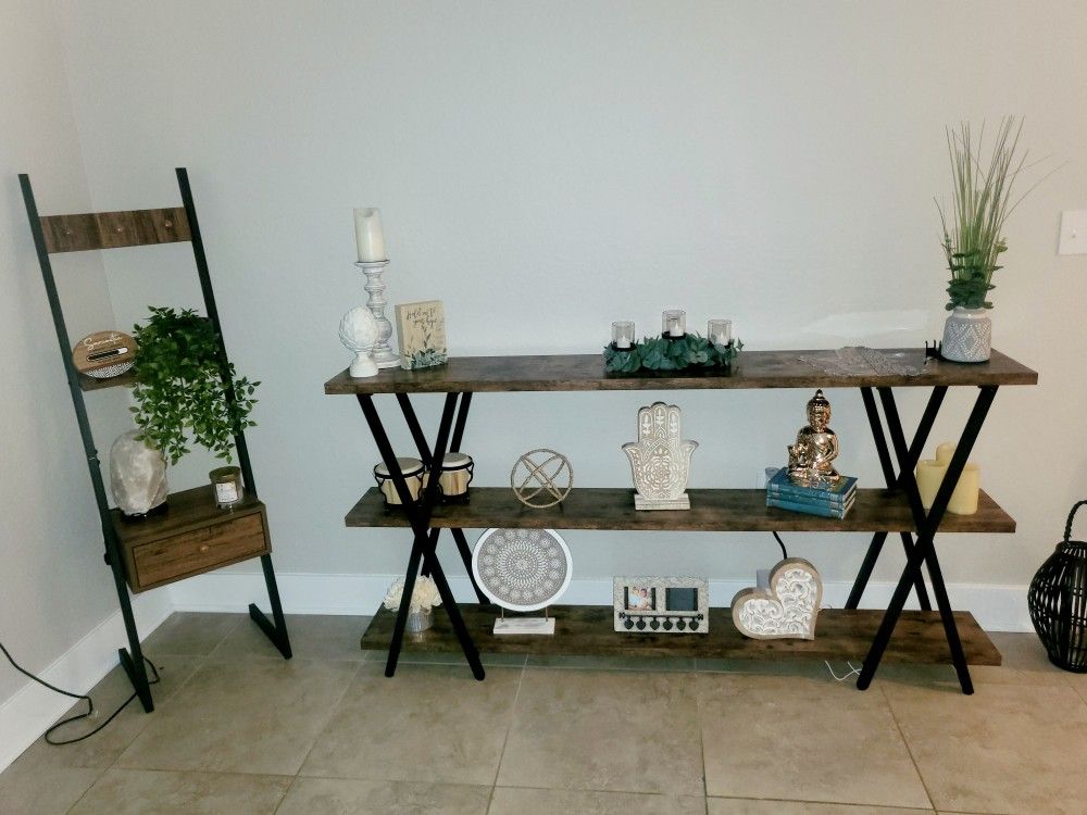 Rustic Console Table And Shelf
