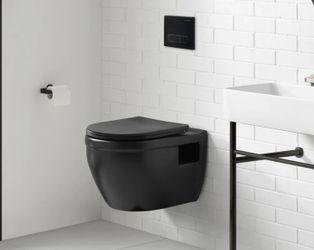 Ivy Wall-Hung Elongated Toilet Bowl in Matte Black