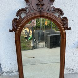 Antique Large Wood Mirror