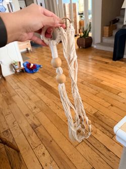 Macrame Plant Hanger with Wooden Beads