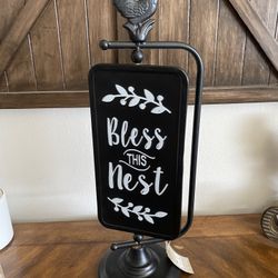 Farmhouse Bless The Nest Metal Decor
