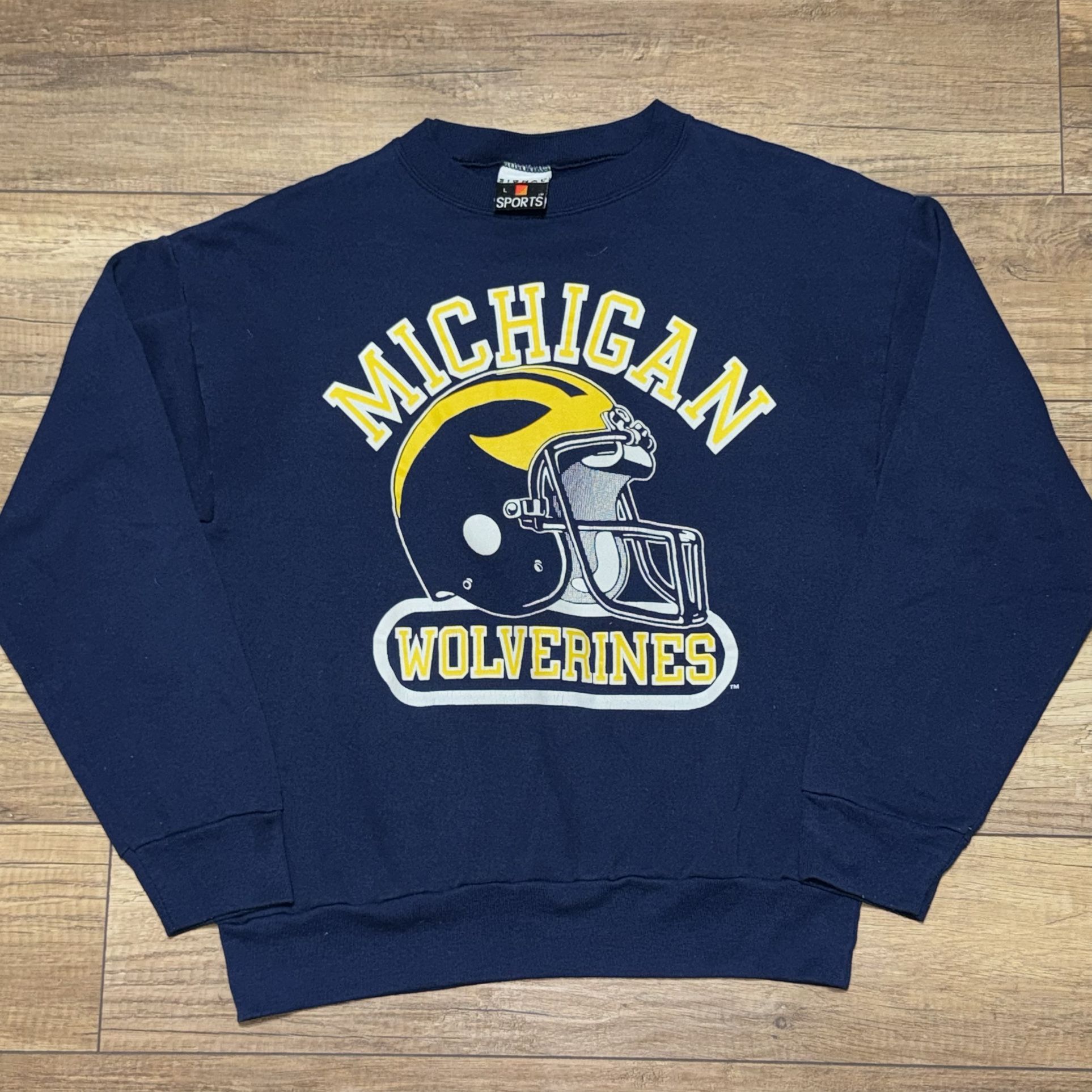 Michigan Wolverines Vintage 90s Signal Sports Crew Neck Sweatshirt Womens L