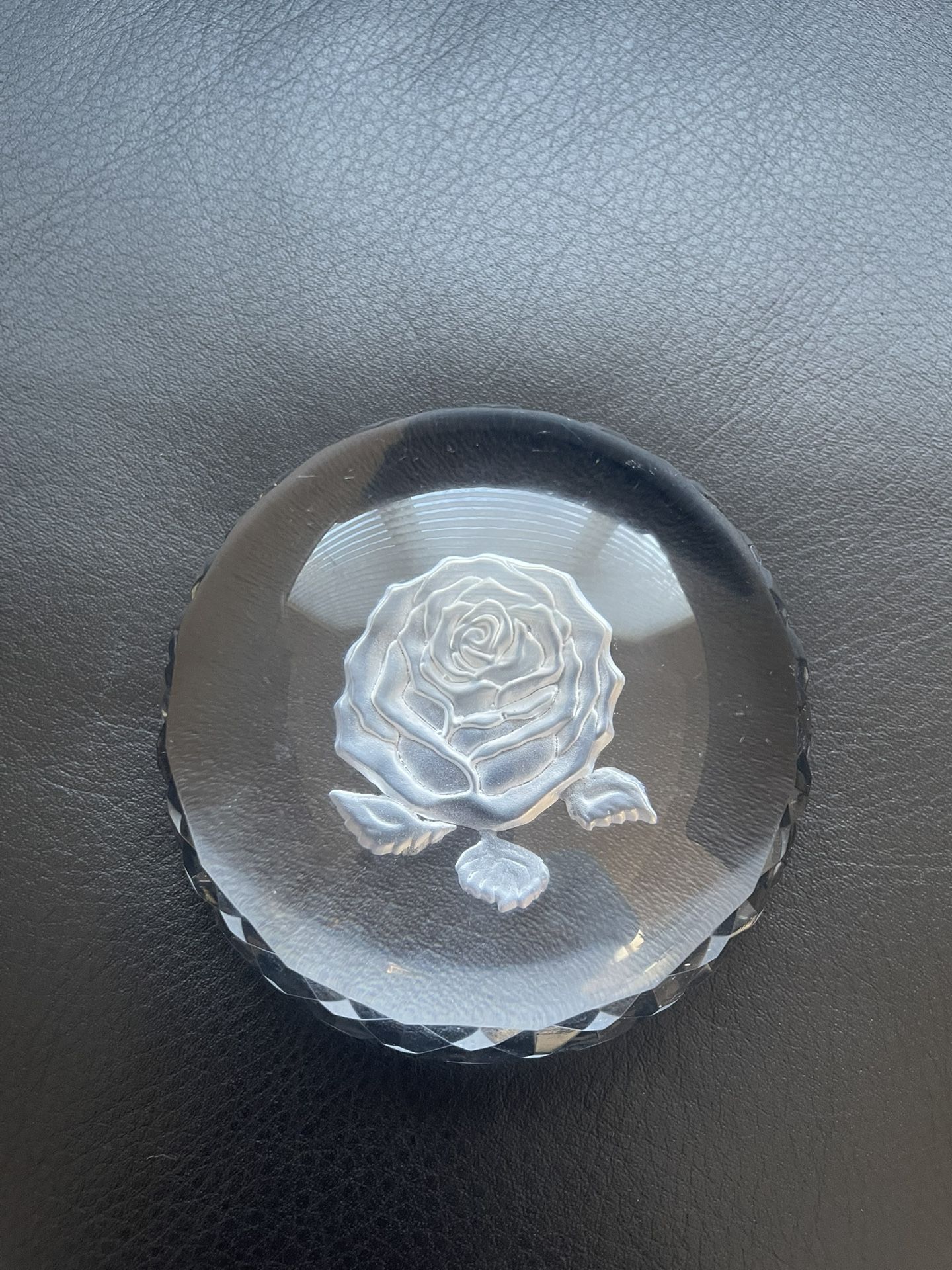 Etched Rose Paperweight