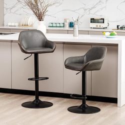 Brand New  Glitzhome  Adjustable Faux Leather Stools