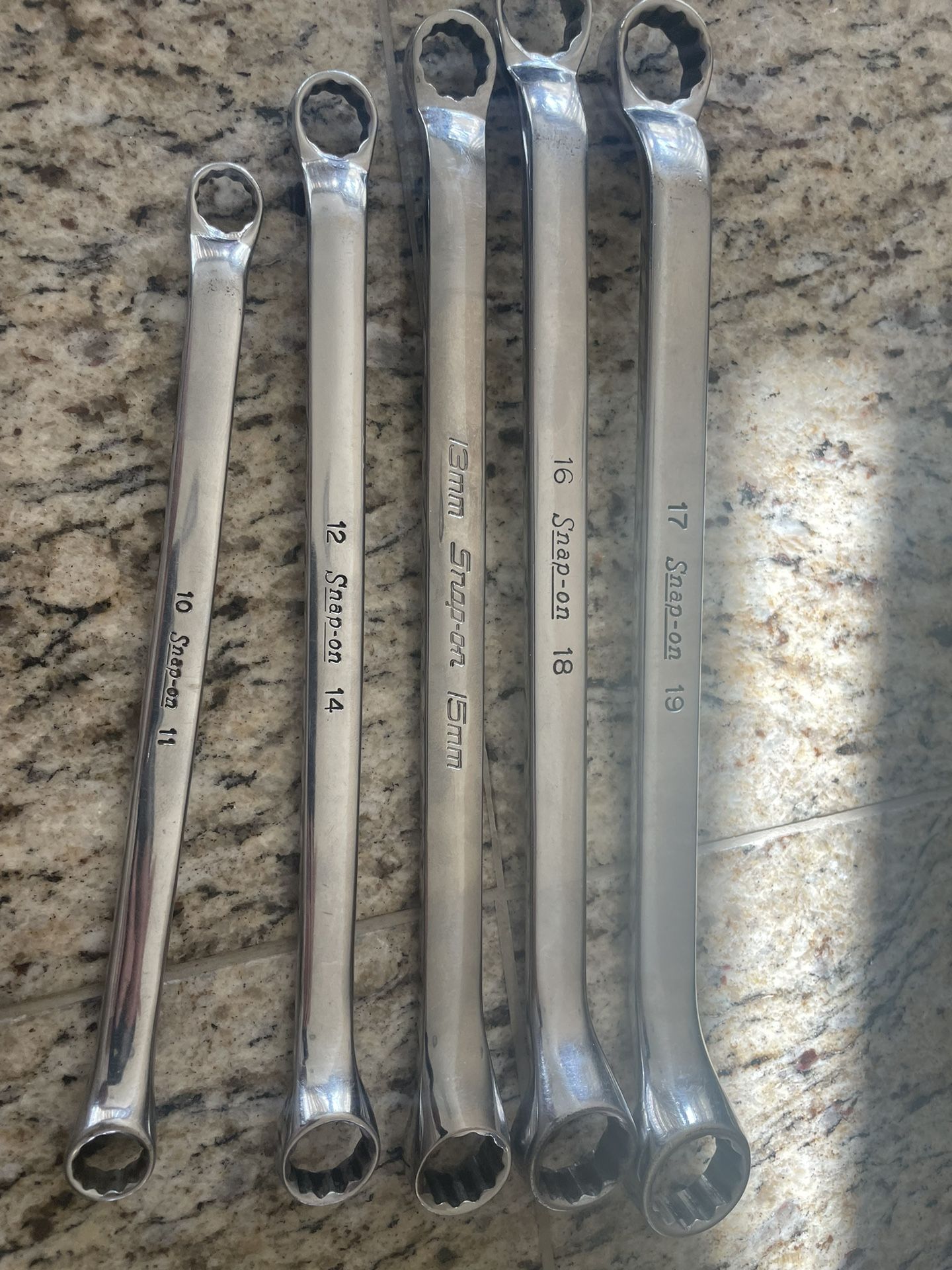 snap on tools 3 different wrench sets 