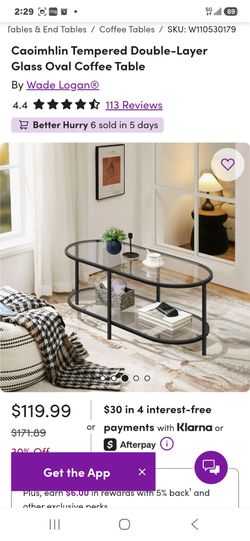 Oval coffee table