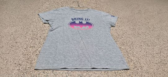 Under Armour HeatGear Youth Large Gray Batman Graphic T-Shirt  -Bring It!