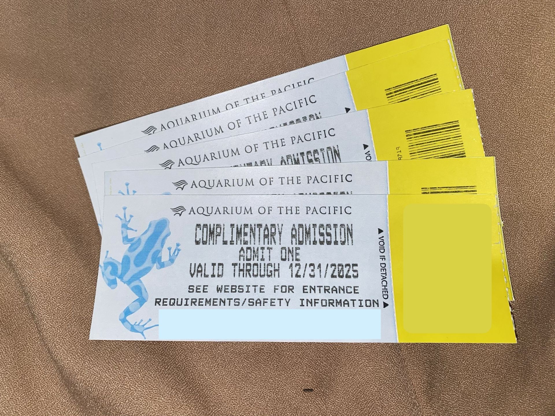 Aquarium Of The Pacific Tickets OPTION TO HOLD TICKETS AT WILL CALL