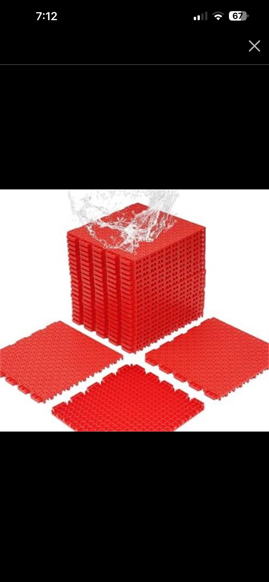 24 PCS Basketball Court Tiles, 5/8 Inch Thick Modular Interlocking Outdoor Floor Tiles Over Grass, Non Slip PP Drainage Mat for Tennis Court Drain Dec