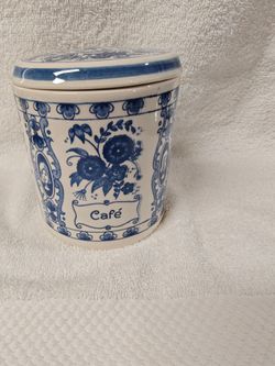 Vintage windmill coffee container & Vandermint Liqueur Bottle