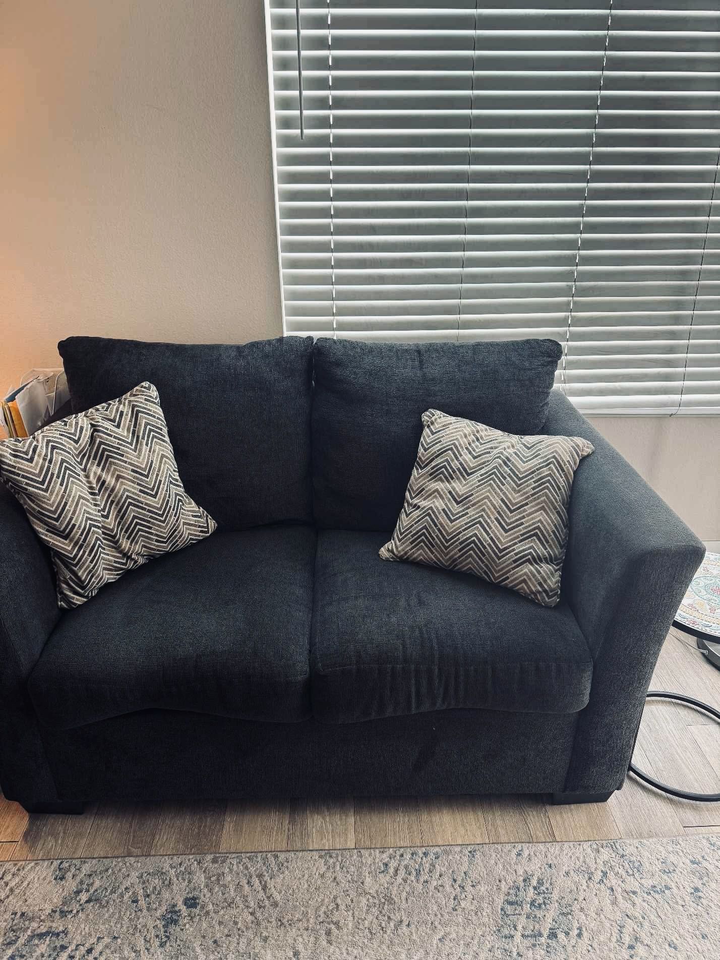 Black Sofa Two Seat