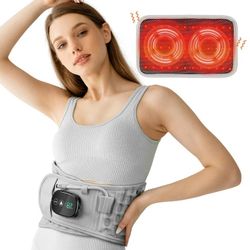 Cordless Heated Back Belt Brace for Relax, Heated Pad, Decompression Back Belt, Lumbar Support Belt with Heat & Vibration,Heated Waist Belt Massaager 