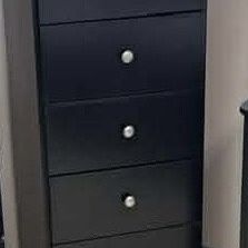 Slim 5 Drawer Dark Color With Rails